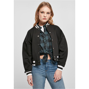 Womens Oversized College Sweat Jacket Black