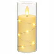 shumee LED dekorativna sveča z efektom plamena, vložek za svečo, baterije 17,5 cm, 27 LED diod