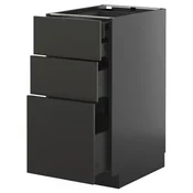 METOD / KNIVSHULT Pod elm,3 fro/2 nisk/1 sr/1 vis lad, crno-siva/Nickebo mat antracit, 40x60 cm