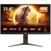 AOC Gaming 24G4HA monitor - 60.5cm (24/23.8 vidno), FHD (1920 x 1080), Fast IPS, 200Hz, 0.5ms MPRT (1ms GtG), Adaptive Sync, G-Sync Compatible, HDR10, 2x HDMI 2.0, 1x DP 1.4 - 24G4HA