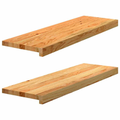Prozorske klupice 2 kom svijetlosmeđe 80x25x2 cm masivne hrast