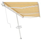 Vidaxl Prostostoječa avtomatska tenda 600x300 cm rumena/bela
