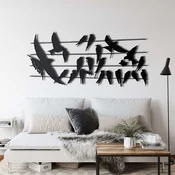 WallXpert metalni zidni ukras 5023, ptice na žicama, 60 x 28 cm, crni