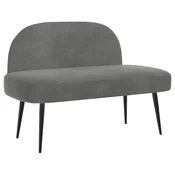 Vidaxl Oblazinjena klop z naslonom Temno siva 110 x 60 x 76 cm Žamet