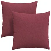 Vidaxl Blazine za kavč 2 szt. Vinorodna rdeča 80 x 80 cm blago