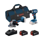 Bosch Set aku alata: Bušilica-odvrtac GSB 18V-45 i Ugaona brusilica GWS 18V-8, 2× 4.0 Ah, Punjac GAL 18V-40, Torba za alat RAF BAG, 0615V0001Y