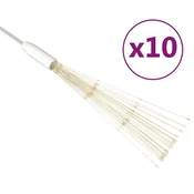 Vidaxl Zunanje novoletne lučke 10 kosov toplo bele 20 cm 1400 LED