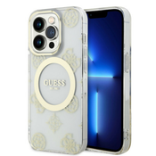 Guess futrola za iPhone 14 pro glitter peony gold MagSafe ( GUHMP14LHMPGST )
