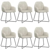 Trpezarijske stolice 6 pcs Baršun Krem 55 x 50 x 84 cm