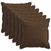 vidaXL Prevleka za blazino 6 pcs HOUTEN Rjava 50 x 50 cm Lažni lanu