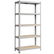 Songmics Regalna enota, 5 polic, 40x90x180 cm, srebrna