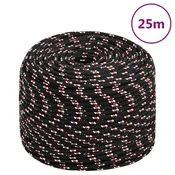 Vidaxl vidaXL Jadralna vrv, črna, 6 mm, 25 m, polipropilen