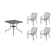 eoshop Kovinski vrtni set Eoshop 19: miza + 4 zložljivi stoli (stogljivi)