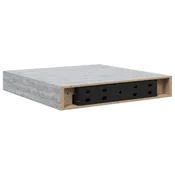 Vidaxl Stenska polica betonsko siva 23x23,5x3,8 cm MDF