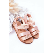 Childrens shiny sandals snake pattern pink Natalie