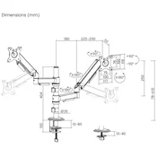 GEMBIRD Nosilec za dva monitorja MA-DA2P-02 17”-32”, (5000076905)