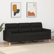 Vidaxl vidaXL Trosed, črn, 180 cm, oblazinjen s tkanino