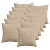 vidaXL Prevleka za blazino 12 pcs ALMELO Taupe 45 x 45 cm korduroy