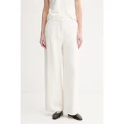 Calvin Klein Hlače iz tkanine LV044F651G Kremna Straight Fit