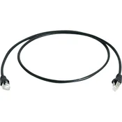 Telegärtner RJ45 omrežni priključni kabel CAT 6A S/FTP 0.50 m črne barve z zaščito pred gorenjem, brez halogena Telegärtner