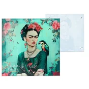 Carmani, stekleni podstavek 11,5x11,5 cm, navdihnjen s slikami Fride Kahlo