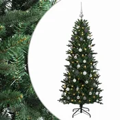 Vidaxl Umetna božična jelka z bučko 120 cm 150 LED Toplo bela