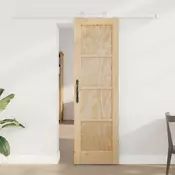 vidaXL Drsna vrata Naravna in bela 61 x 198,5 cm Trdna borovina