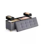 Songmics Shranjevalna klop 38x110x40 cm siva
