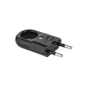 CABLETECH Crni mrežni utikac WTP2C-2 ravni