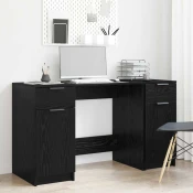 vidaXL Miza s predalom Črni hrast 133 x 50 x 75 cm Konstruiran les
