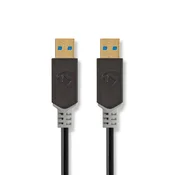Nedis USB kabel USB 3 2 Gen 1 USB A moški USB A moški 5 Gbps Pozlačeno 2 00 m Okrogla PVC antracit Škatla