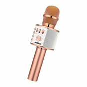Mormark Brezžični Bluetooth mikrofon za karaoke z zvočnikom, USB, micro SD - VOCALIX (rose gold)