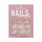 Essence Nails In Style umjetni nokti sa samoljepljivim jastucicima 12 kom Nijansa 16 café au lait za žene