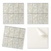 shumee Komplet PVC ploščic z vzorcem za dnevno sobo, samolepilne svetle navpične 3D ploščice 9x30x30 cm