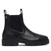 Gležnjarji Chelsea Tommy Hilfiger Th Monogram Leather Chelsea Boot FW0FW09562 Črna