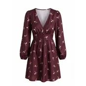 Cupshe Poletna obleka Floral bordo