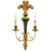 Casa Padrino luxury baroque double wall lamp gold/green 31 x 16 x H. 60 cm - Magnificent baroque style wall lamp - Baroque lights - Luxury quality - Made in Italy