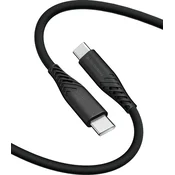 EKO CABLE silikonski USB-C/USB-C 1,2 m 60W crni