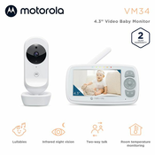MOTOROLA BABYPHONE VM34 4.3 - video i audio monitor za nadzor bebe