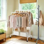 Songmics Oblekalna stojala 525x1035x155 cm Bela