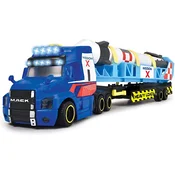 Dickie Dickie Toys, Mack Truck 1/18 tovornjak za vesoljsko misijo z raketo ter svetlobnimi in zvo?nimi efekti,, (21552926)