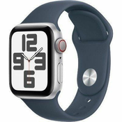 Apple Watch SE GPS + Cellular, srebrno aluminijsko kucište od 40 mm sa sportskim remencicem Storm Blue - M/L