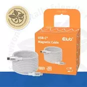 Club 3D kabel - CAC-3032 (USB-C, magnetski, PD3.1, 240W, 20Gbps, bijeli, M/M, 2m)