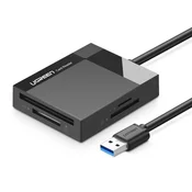 Čitalec kartic Ugreen USB 3.0 BlackBox - za spominske kartice SD, CF, MS in TF 4v1 - črn