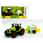 Zeleni traktor sa prikljuckom za baliranje ( 546062 )