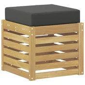 Vidaxl Zunanji stolček klop Bela 43 x 43 x 45 cm Masiven les akacije