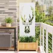 vidaXL Zaslon za zasebnost v vrtu Bela 50 x 140 cm Mnogi jeklo