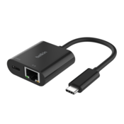 Belkin USB-C adapter s Gigabit Ethernet RJ45 + napajanjem od 100 W, crni