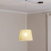 EMIBIG LIGHTING Obesna svetilka Ascot, bež, O 38 cm, tkanina, decentralizirana - Dnevna soba/jedilnica - Sodobni - bež, črna - Tkanine/tekstil