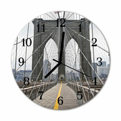 tulup.si Steklena okrogla ura Brooklyn bridge fi 30 cm